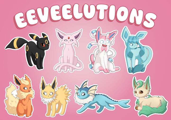 Eeveelutions Sticker Sheet Eeveelutions Sticker Sheet